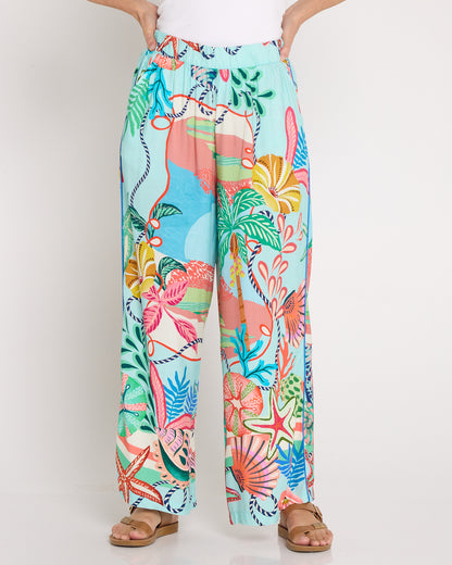 Rio Reef Pant - Tropical Beach Print