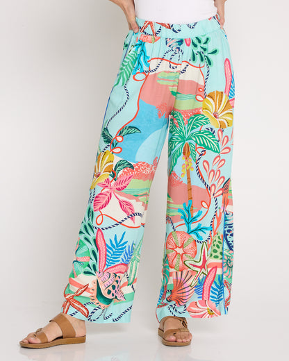 Rio Reef Pant - Tropical Beach Print