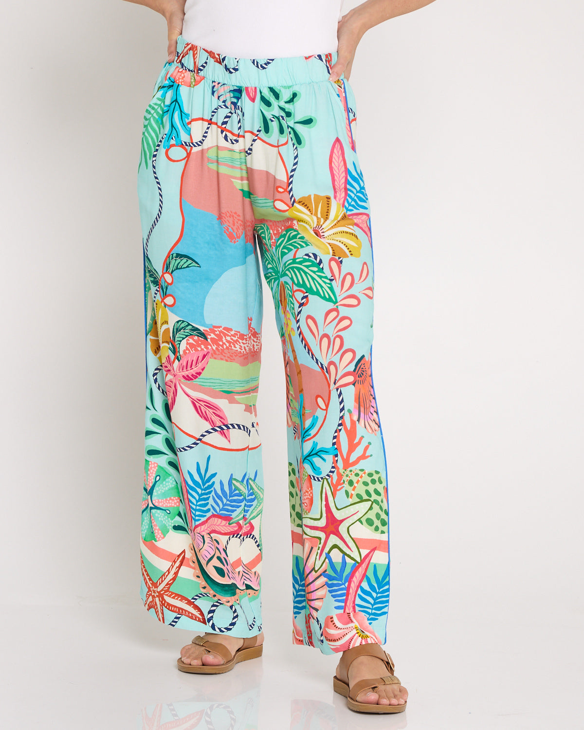 Rio Reef Pant - Tropical Beach Print