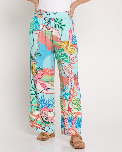 Rio Reef Pant - Tropical Beach Print