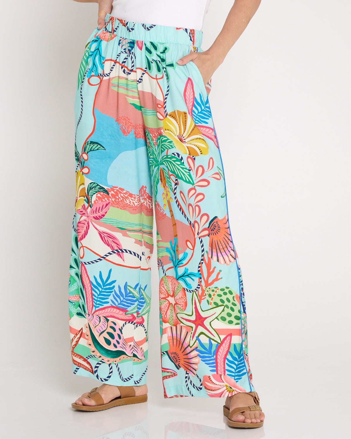 Rio Reef Pant - Tropical Beach Print