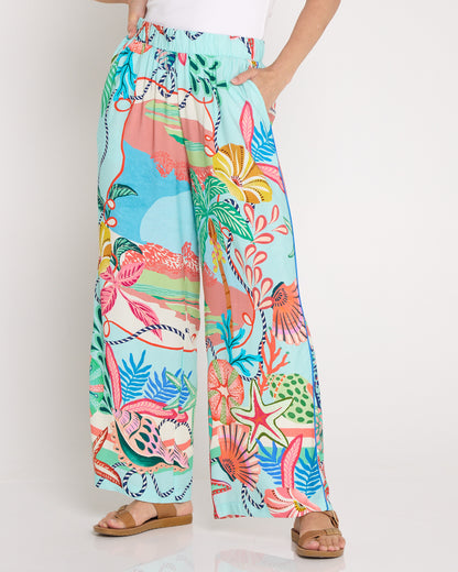 Rio Reef Pant - Tropical Beach Print