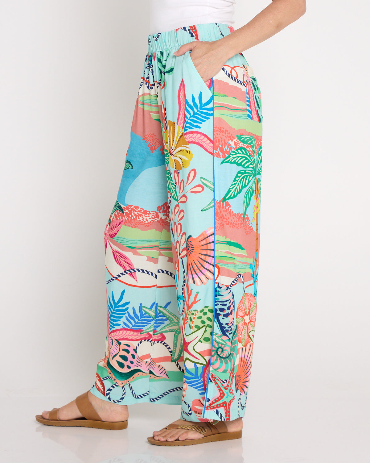 Rio Reef Pant - Tropical Beach Print