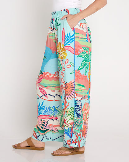 Rio Reef Pant - Tropical Beach Print