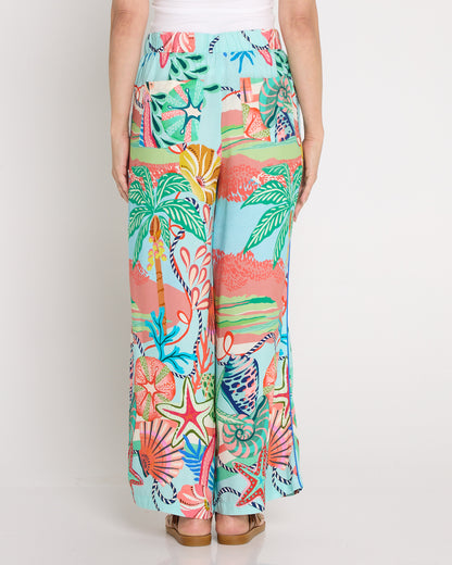 Rio Reef Pant - Tropical Beach Print