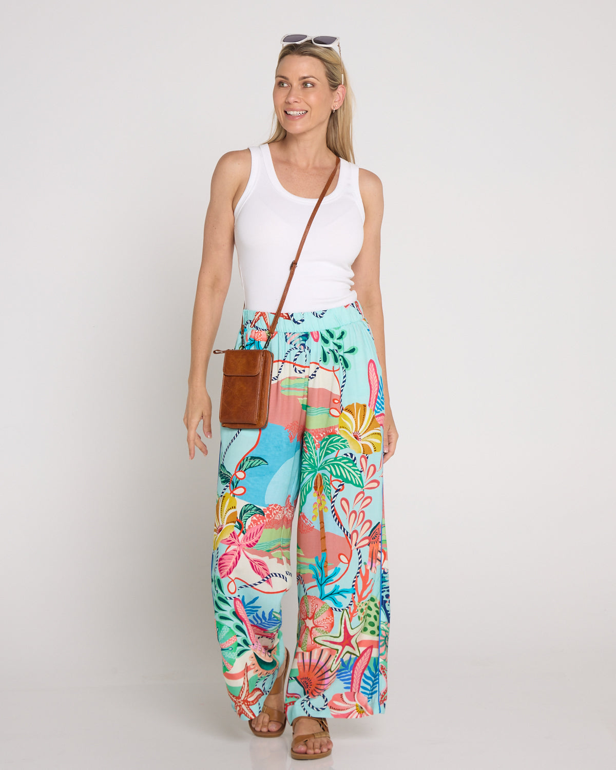 Rio Reef Pant - Tropical Beach Print