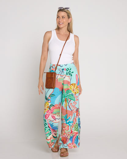 Rio Reef Pant - Tropical Beach Print