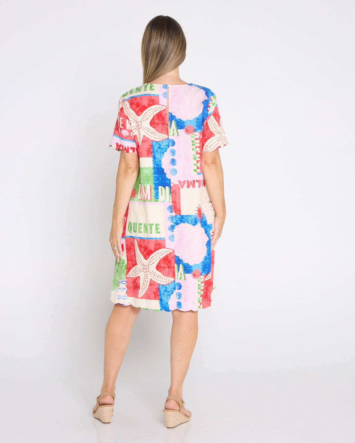 Dawn Shift Dress - Seashell Postcard