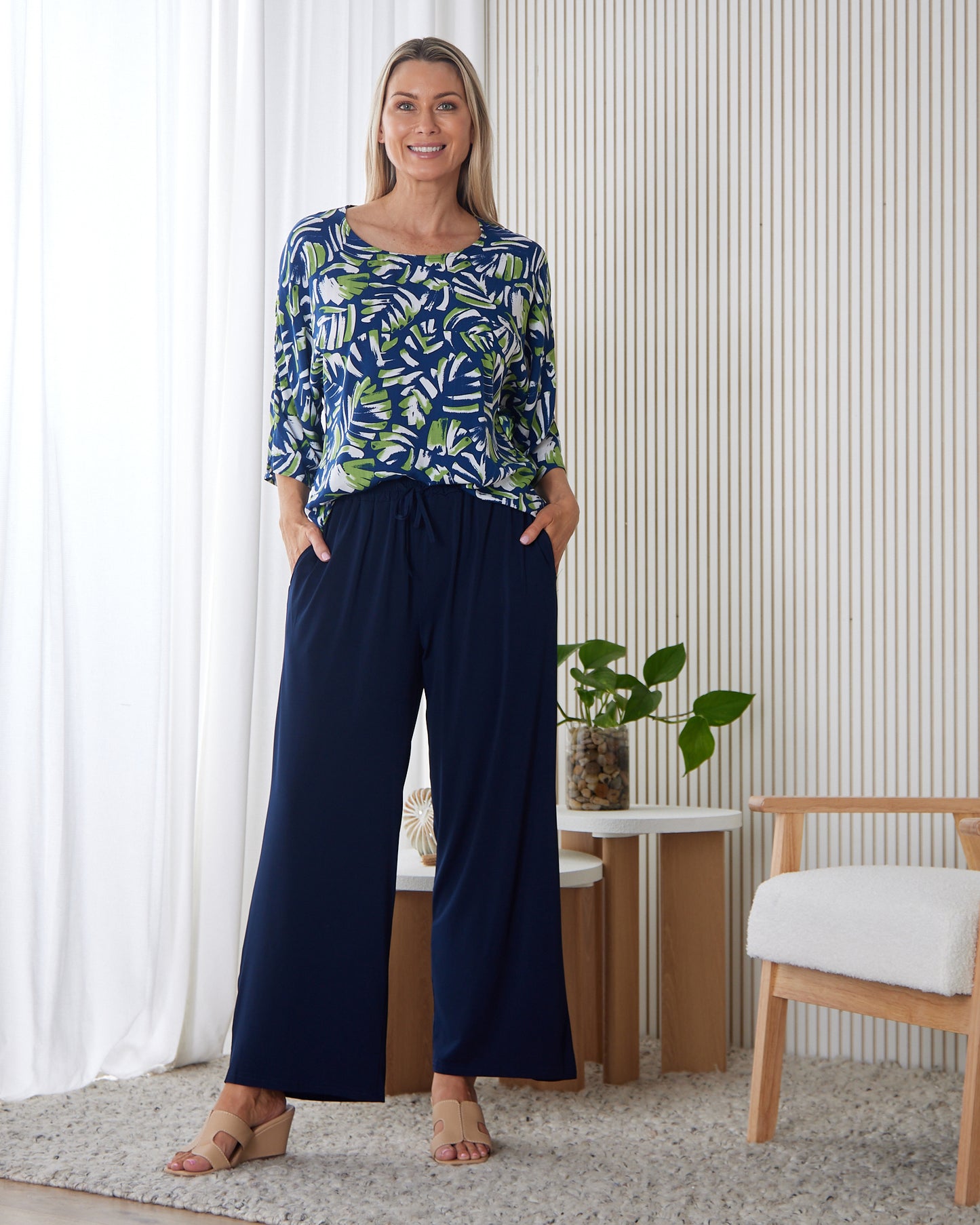 Tammy Stretch Jersey Pants - Dark Navy