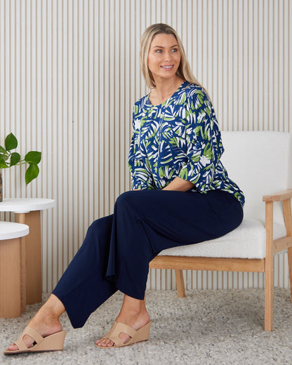 Tammy Stretch Jersey Pants - Dark Navy