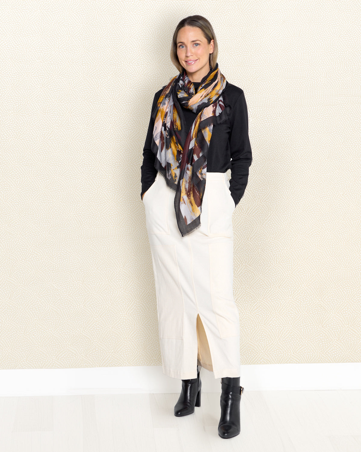 Evie Stretch Drill Skirt - Milk