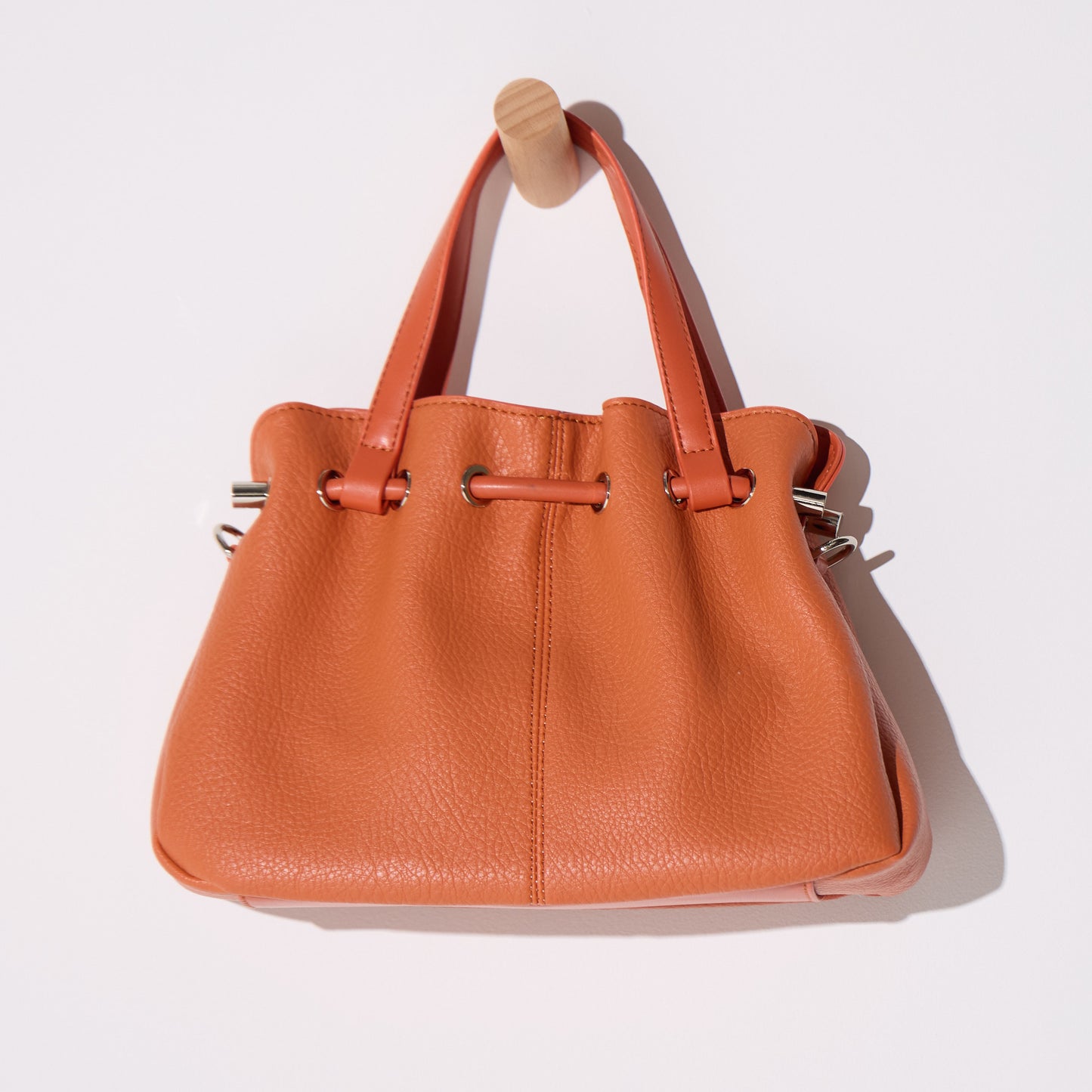 Gabi Drawstring Petite Tote - Burnt Orange