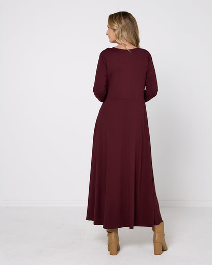 Lux Bamboo Swing Dress - Burgundy
