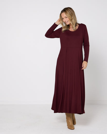 Lux Bamboo Swing Dress - Burgundy
