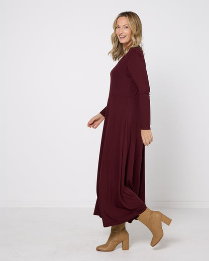 Lux Bamboo Swing Dress - Burgundy