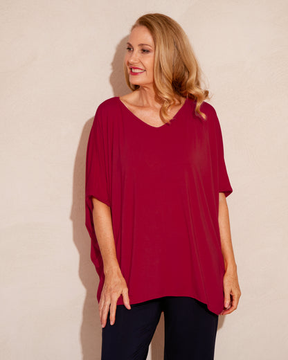 Alana Bamboo Top - Maroon