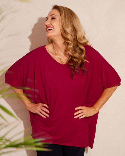 Alana Bamboo Top - Maroon