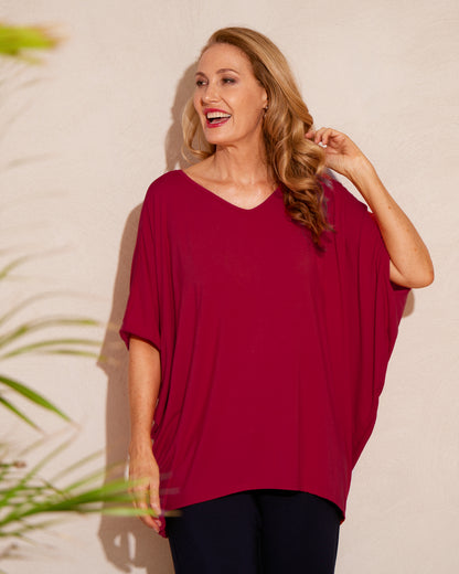 Alana Bamboo Top - Maroon