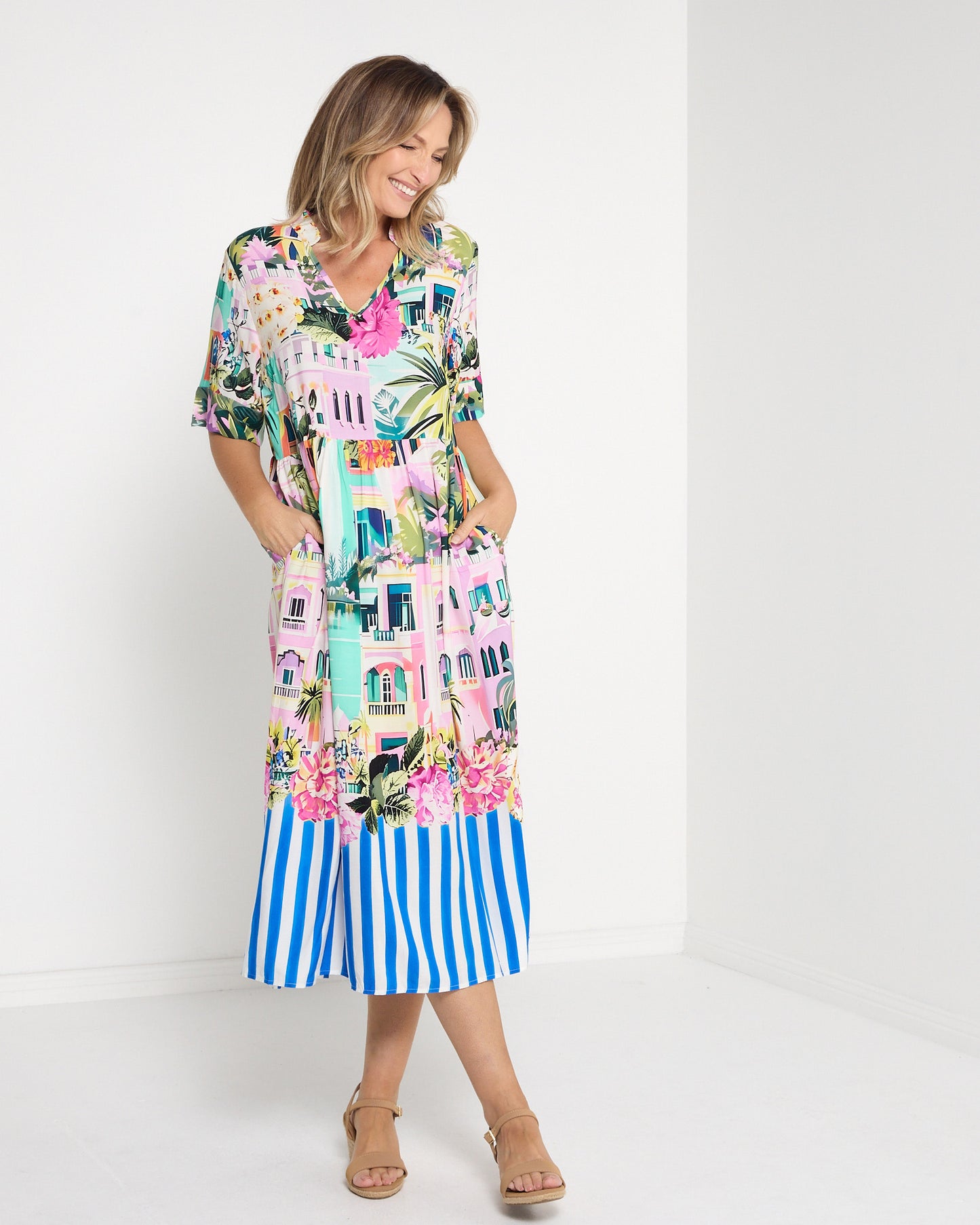 Sorrento Midi Dress - Tropical