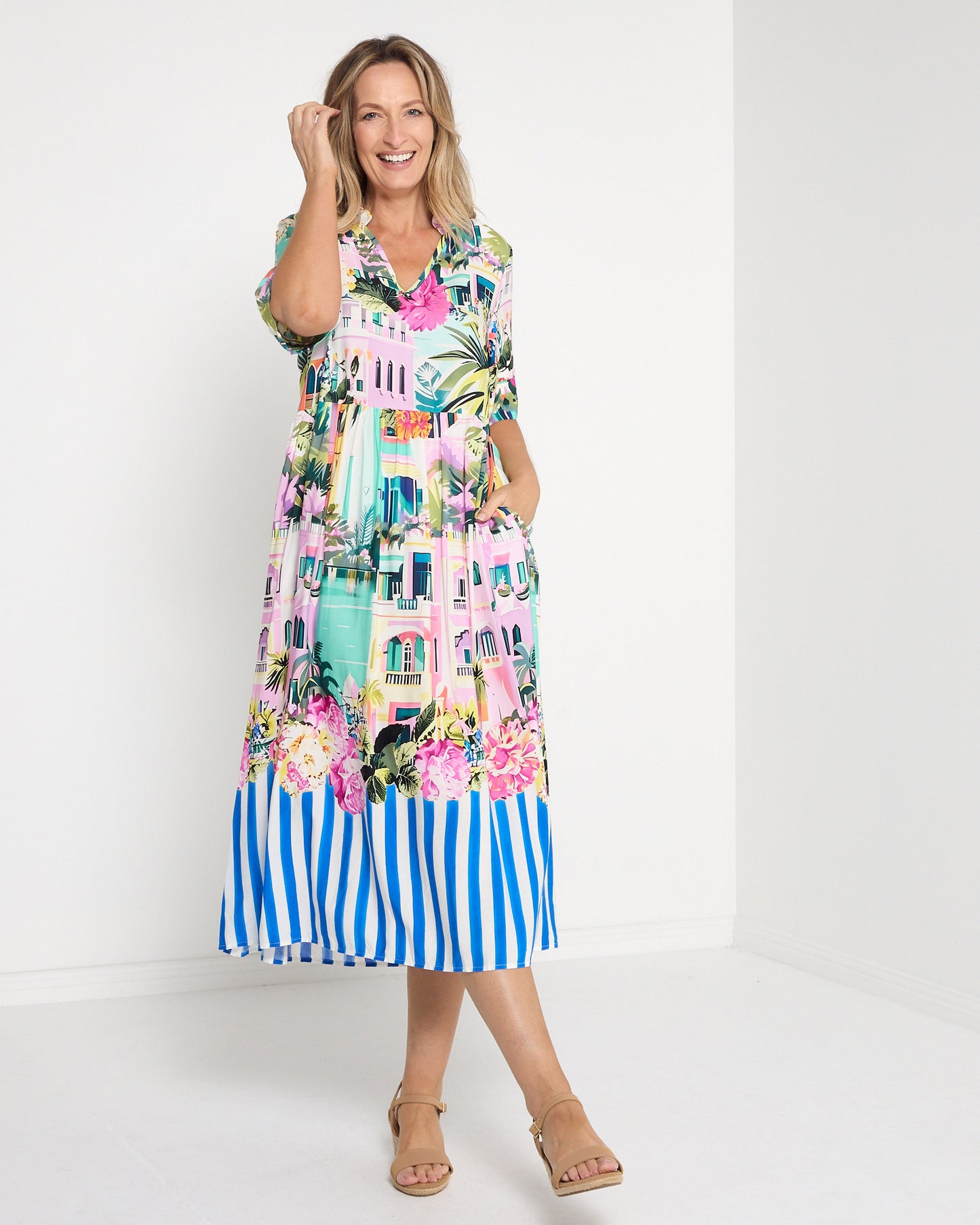 Sorrento Midi Dress - Tropical