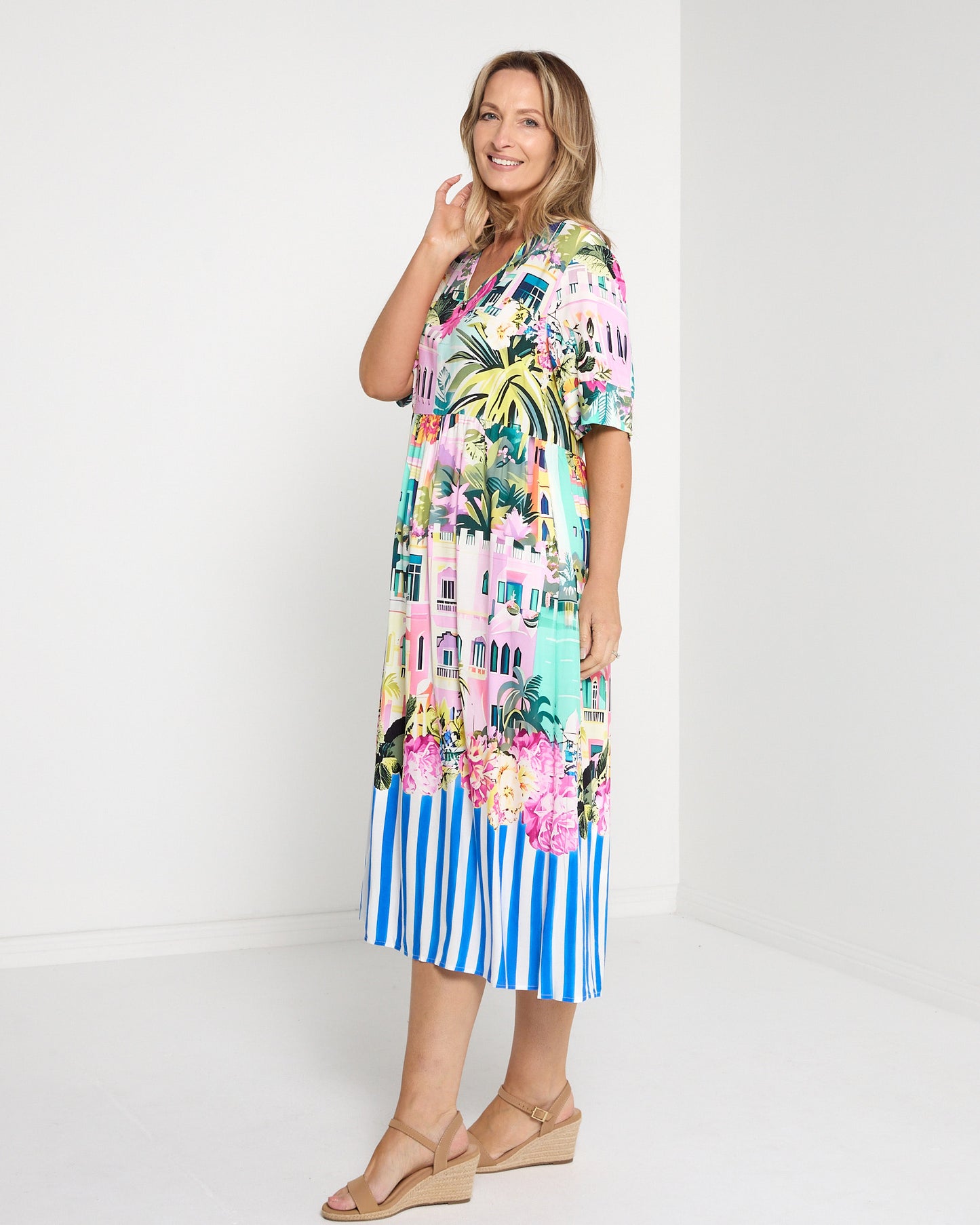 Sorrento Midi Dress - Tropical