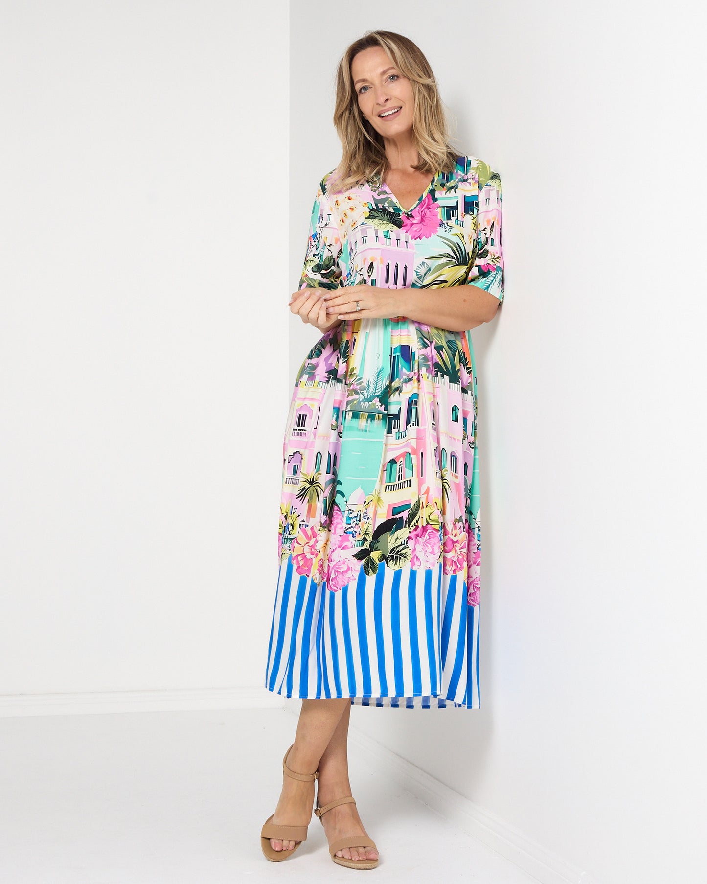 Sorrento Midi Dress - Tropical