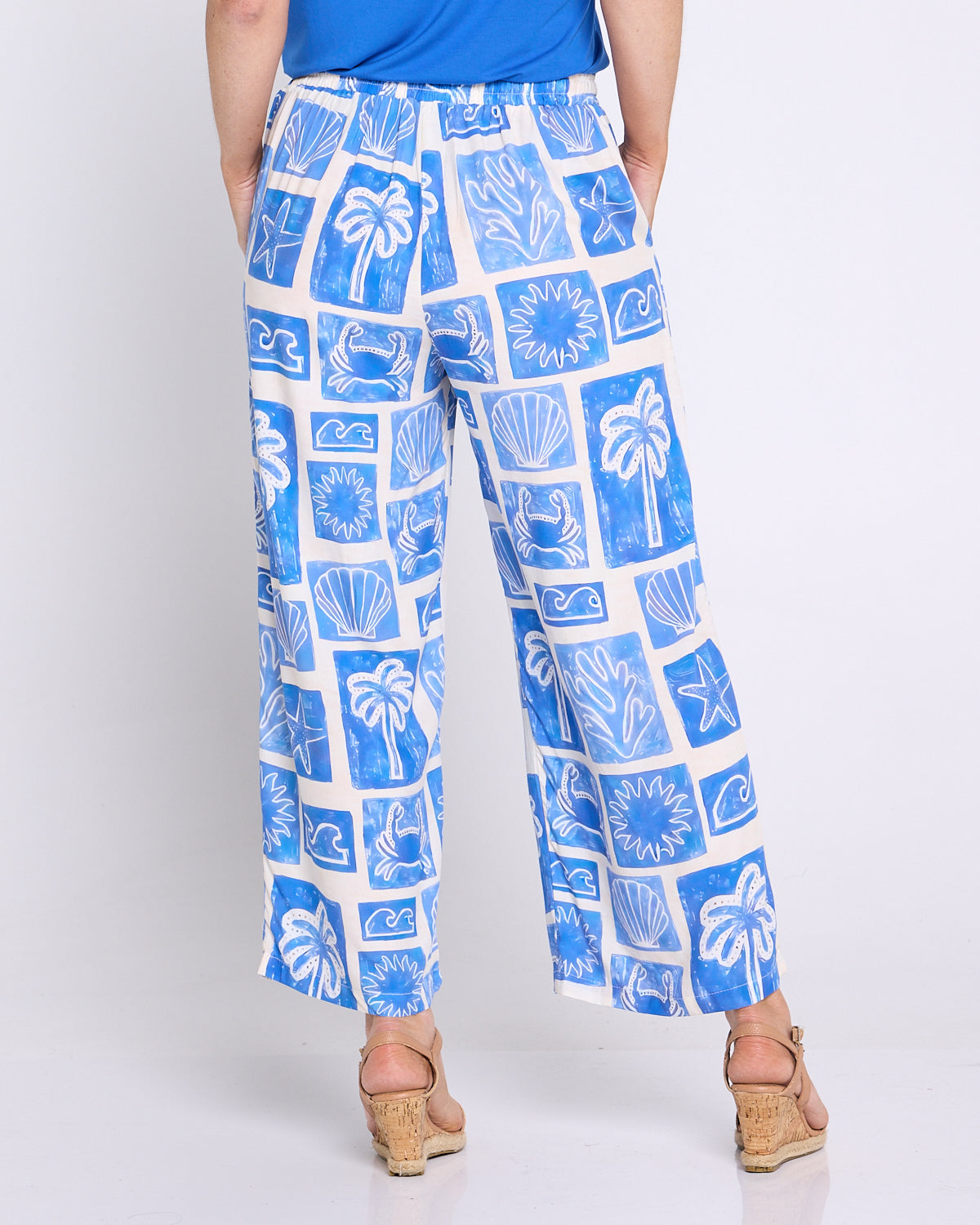 Aiko Lightweight Pants - Blue Seaside Sketch