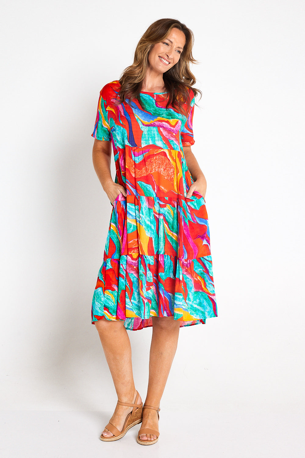 Bellissima Cotton Dress - Fire & Sea  Sophia Summer Clothes for Women –  TULIO Fashion