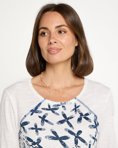 Bettani Layered Necklace - Gold/Tan