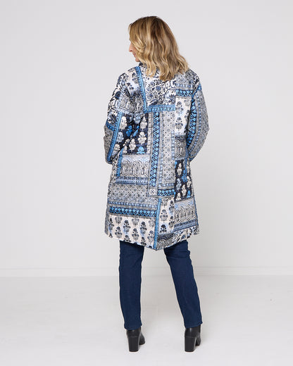 Bhadoi Reversible Puffer Jacket - Blue Patchwork