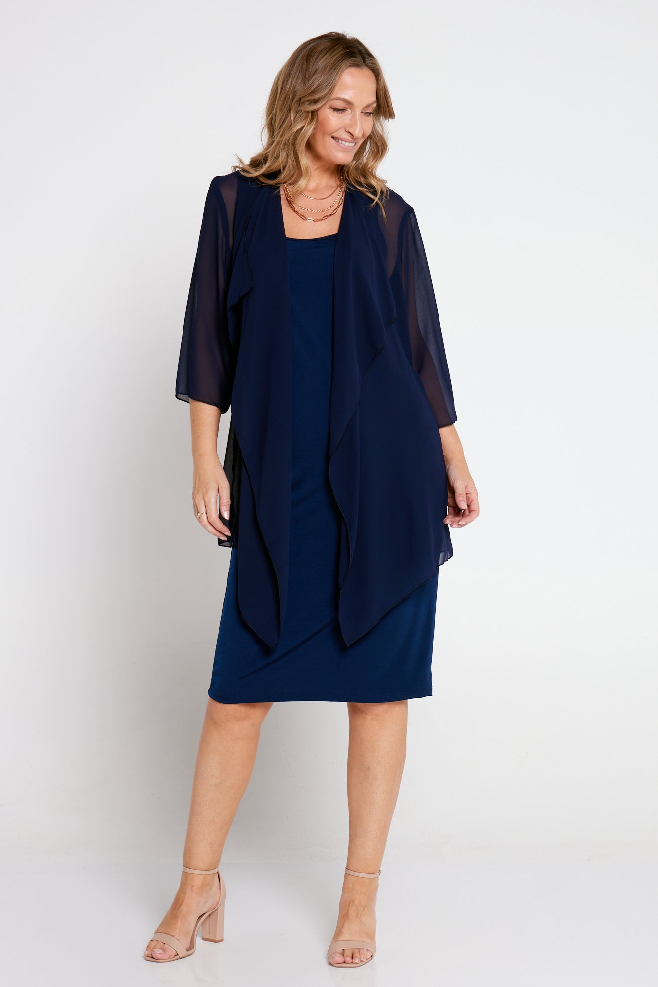 Navy blue waterfall jacket shop