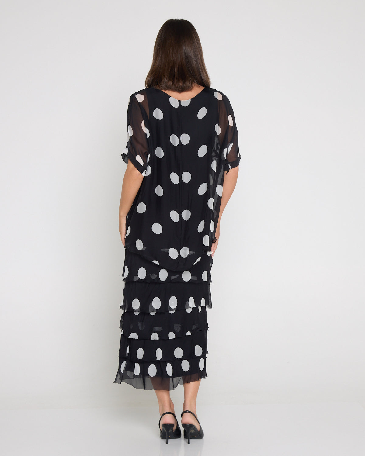 Margo Silk Dress - Black/Polka Dot