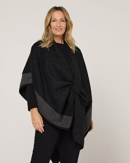Ingliston Poncho - Black/Charcoal