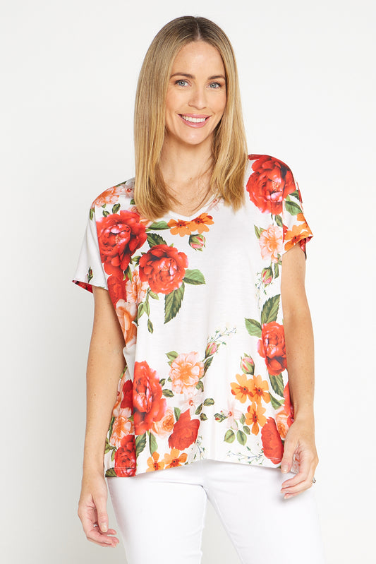 Sophie Top - White Floral