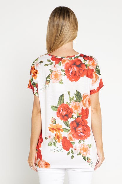 Sophie Top - White Floral