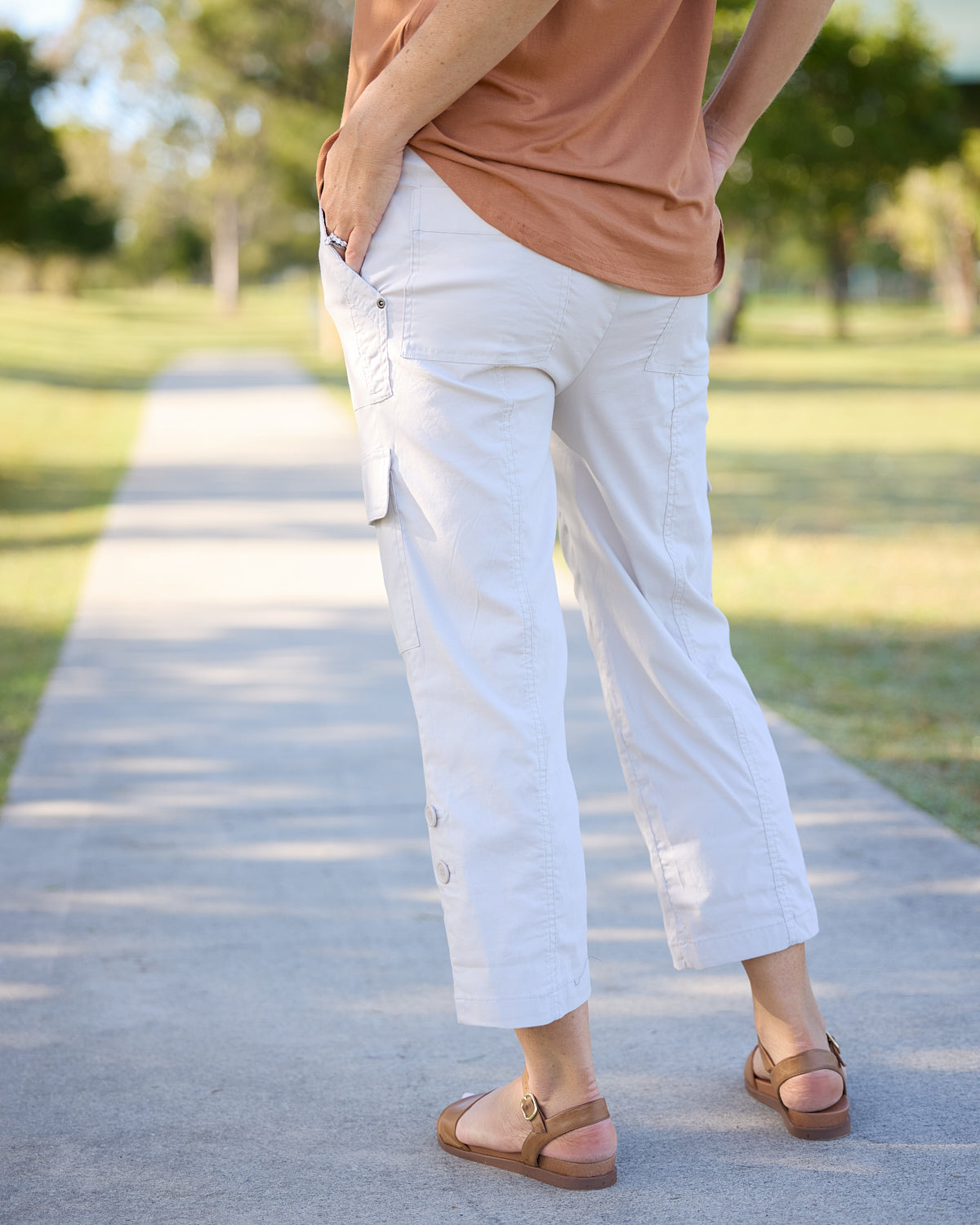 Travel Ease Cargo Pants - Stone