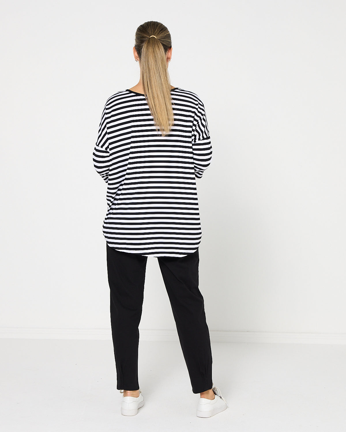 Montmartre Bamboo Top - Black White Stripe