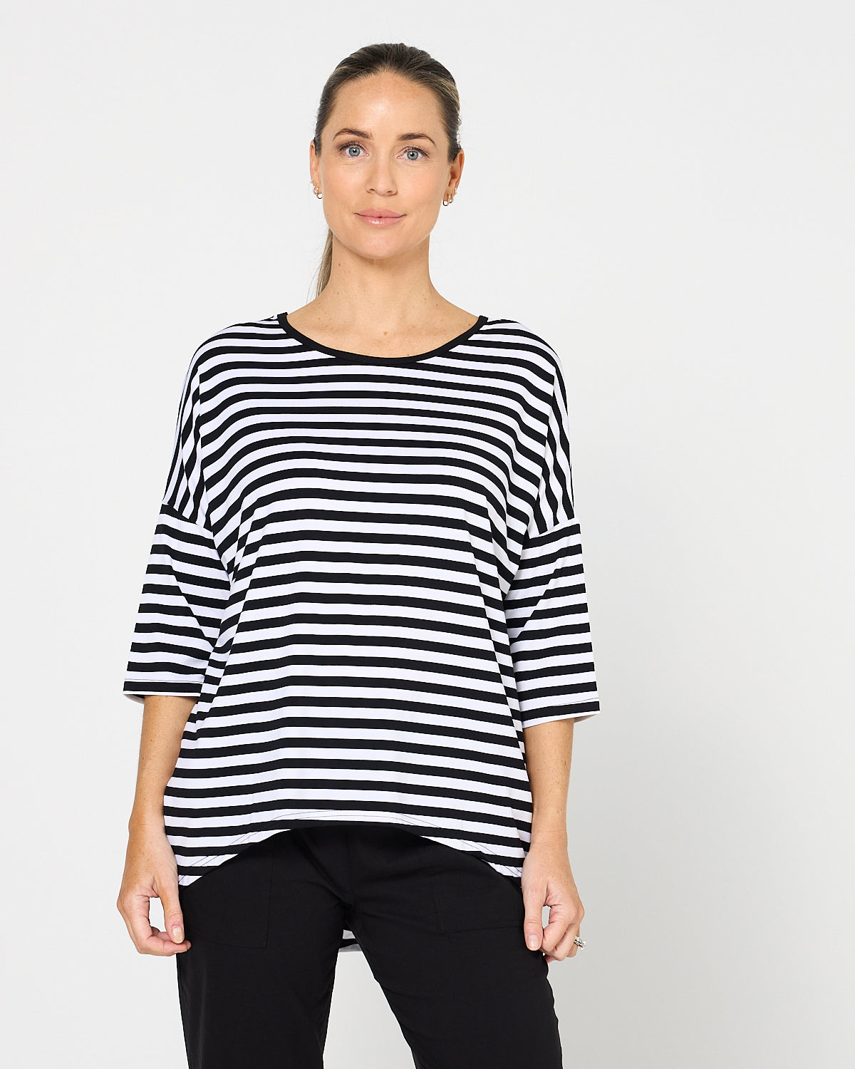 Montmartre Bamboo Top - Black White Stripe