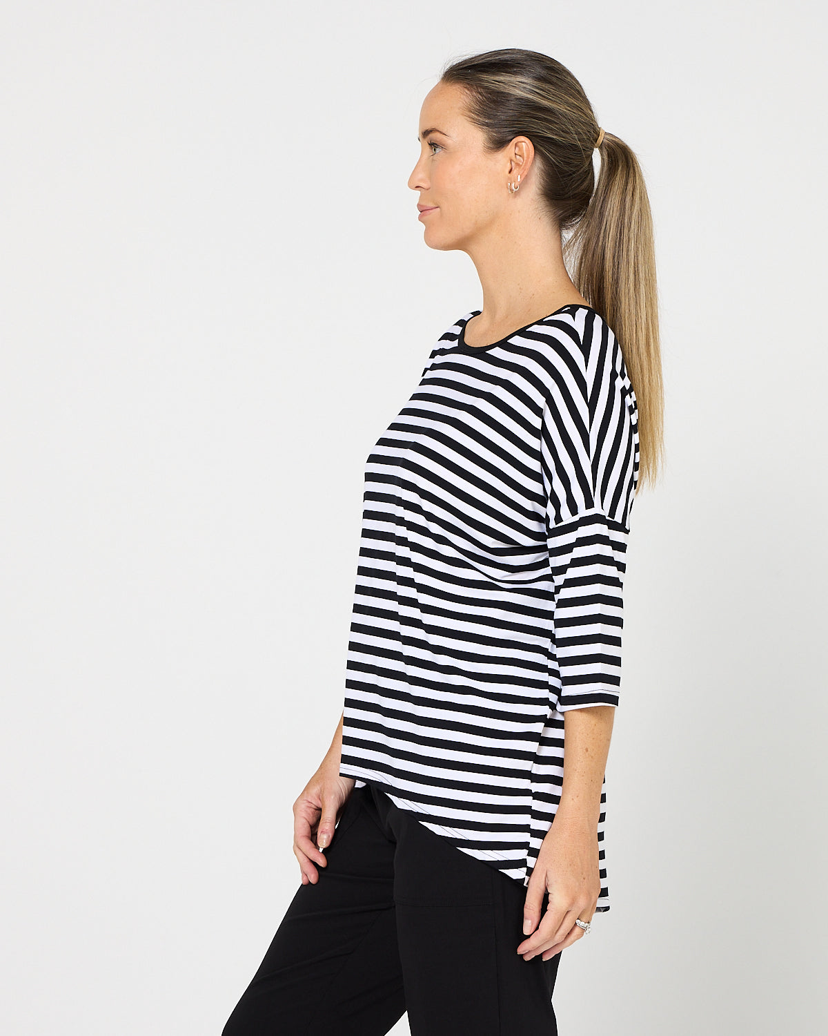 Montmartre Bamboo Top - Black White Stripe
