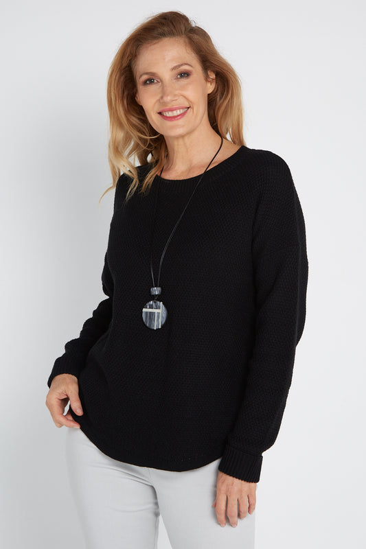 Brenda Waffle Knit - Black