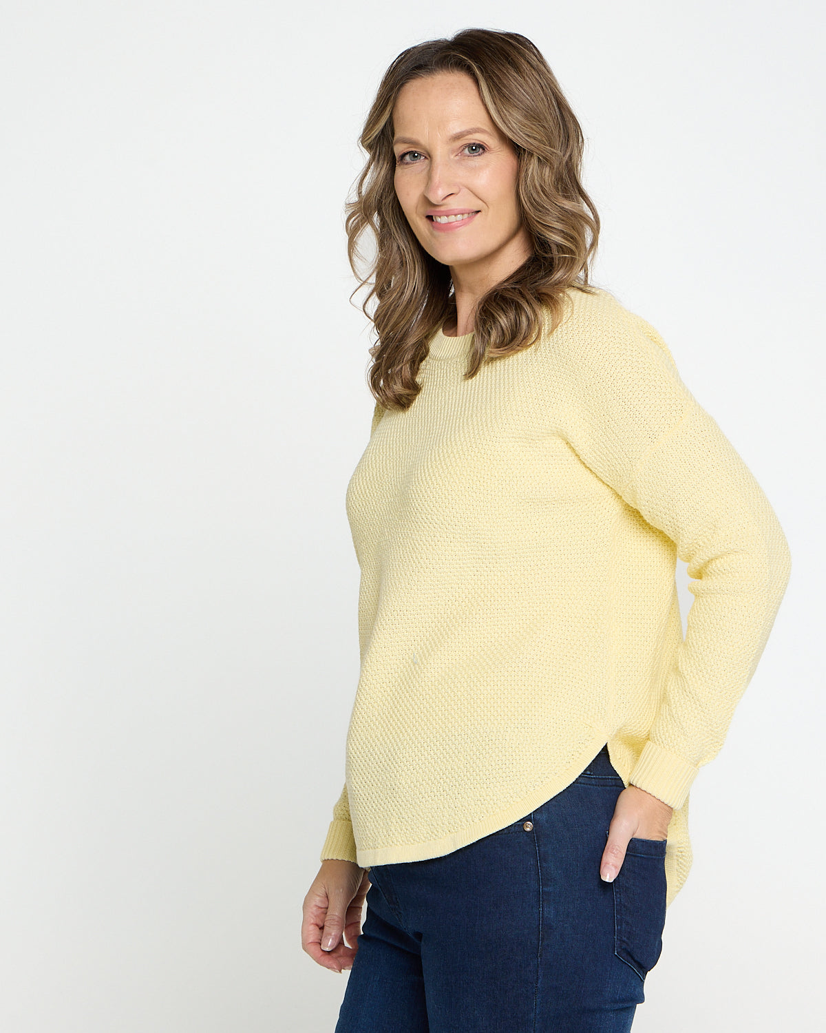 Brenda Waffle Knit - Buttercup Yellow