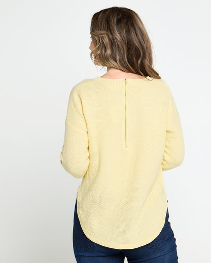 Brenda Waffle Knit - Buttercup Yellow