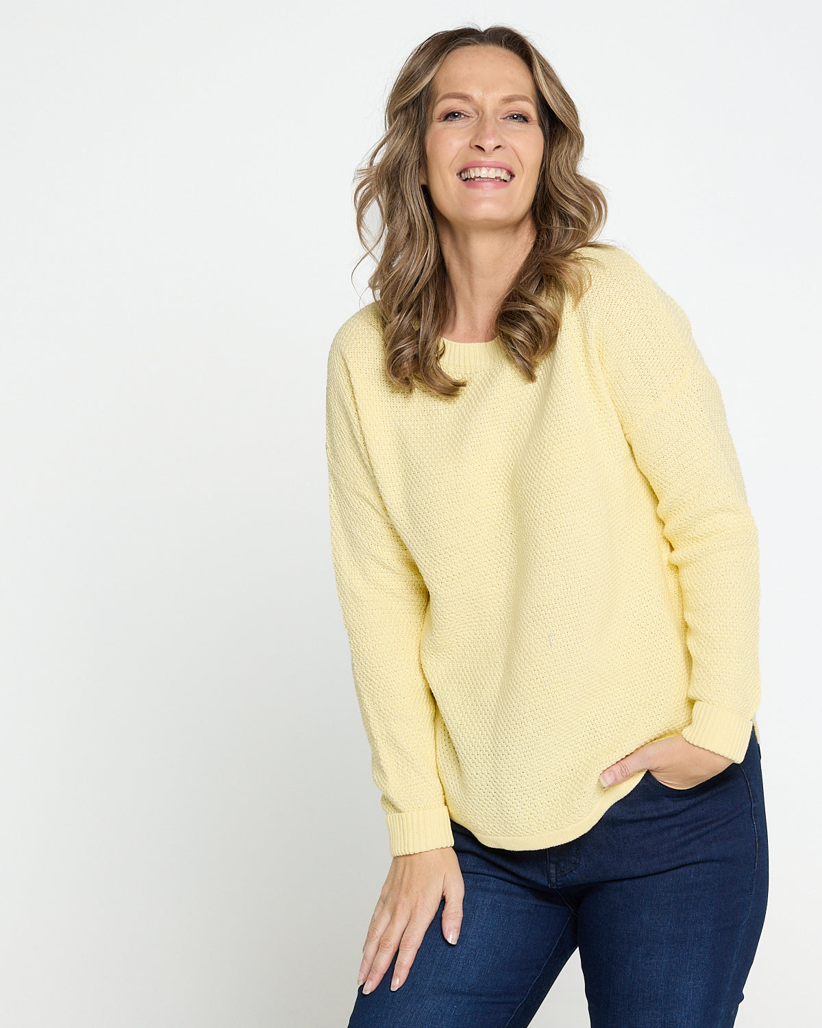 Brenda Waffle Knit - Buttercup Yellow