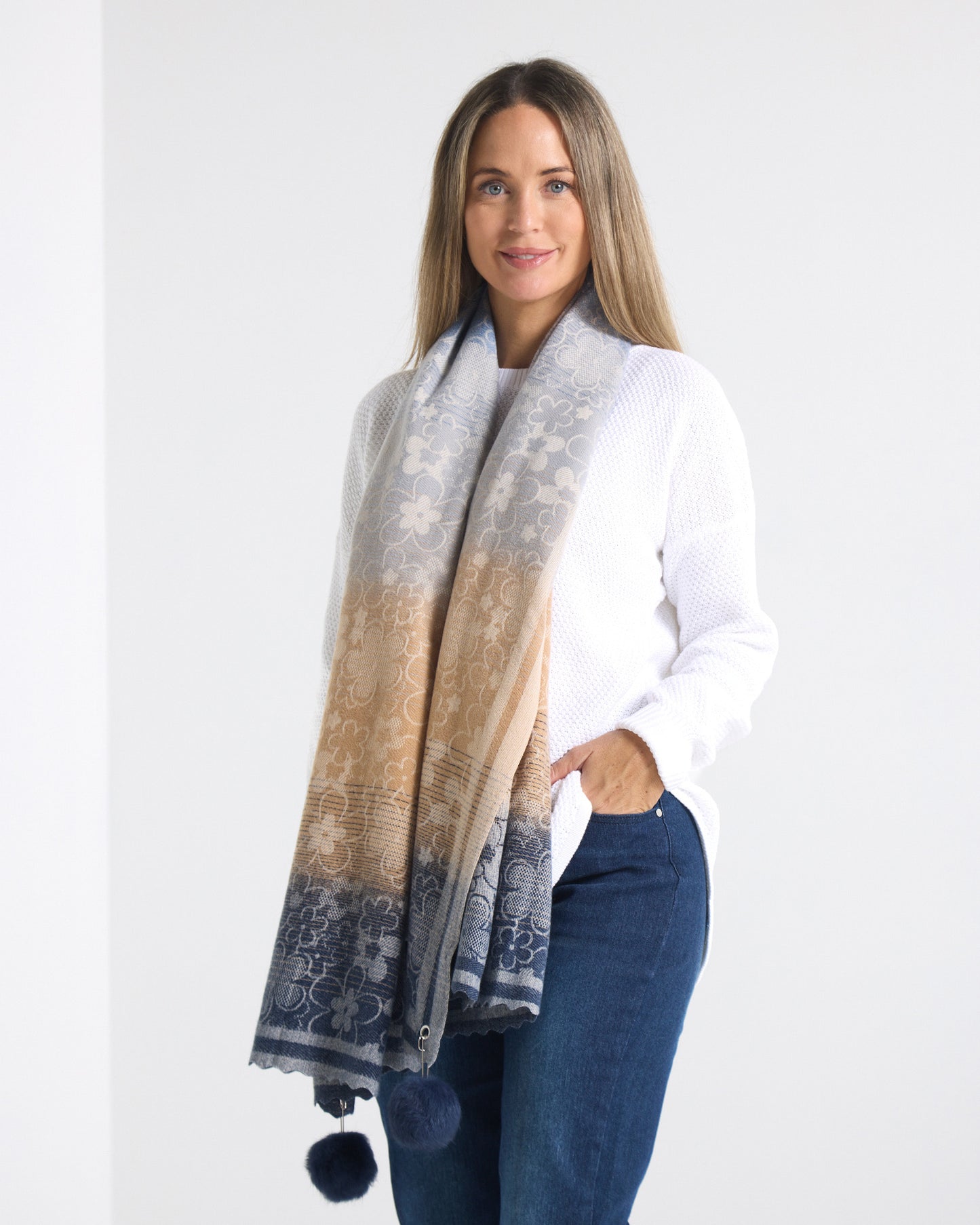 Millie Scarf - Floral Ombre