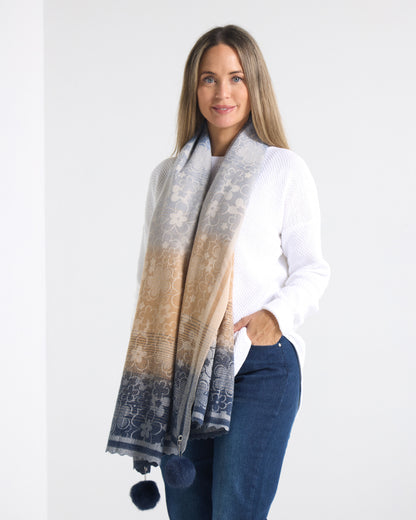 Millie Scarf - Floral Ombre