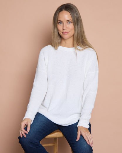 Brenda Waffle Knit - White