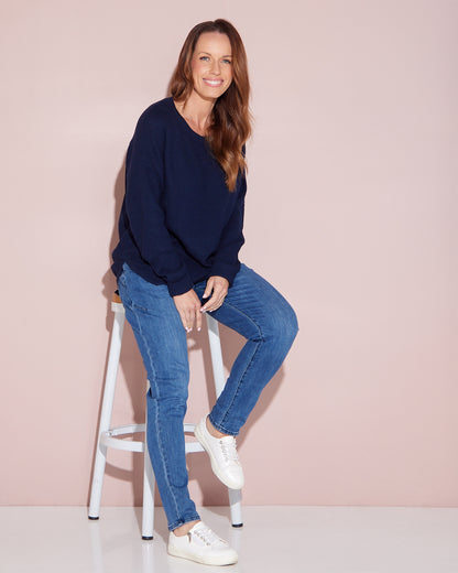 Melody Denim Jogger Jeans - Dusty Blue