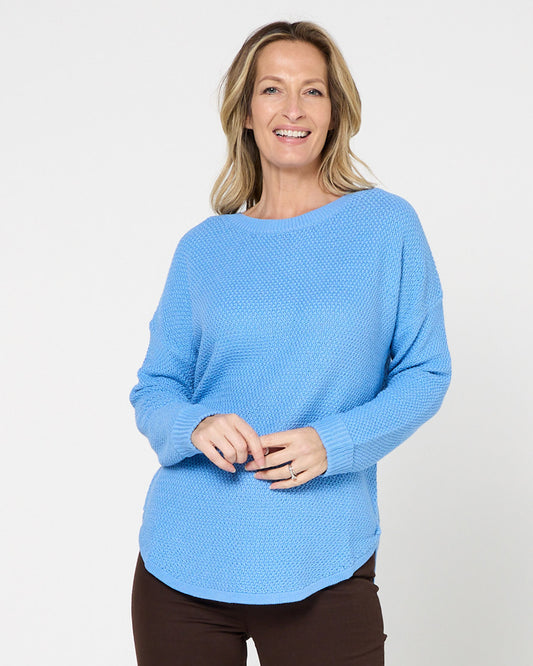 Brenda Waffle Knit - Denim