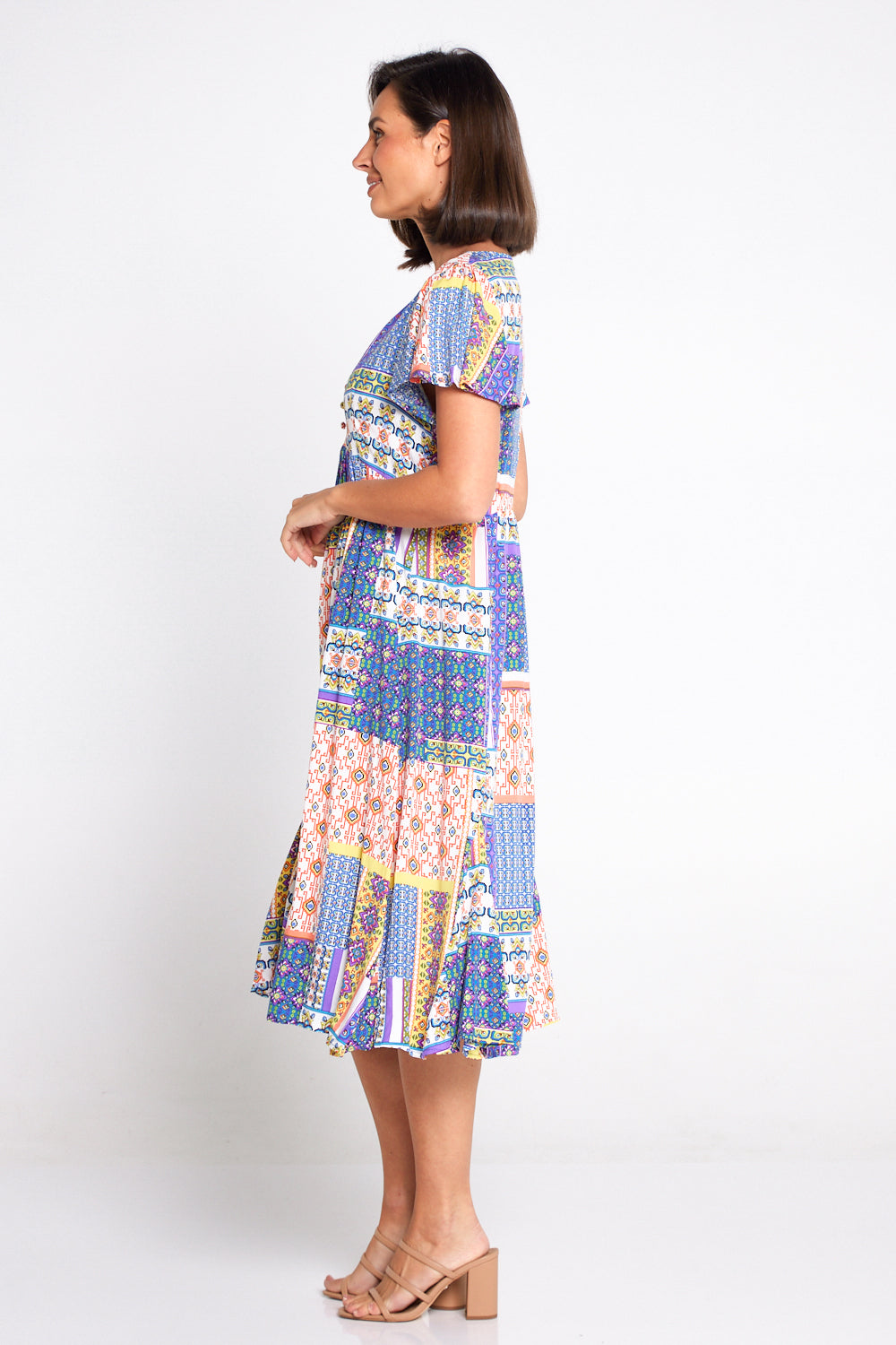 Brighton Dress - Cobalt/Citrus Ceramic