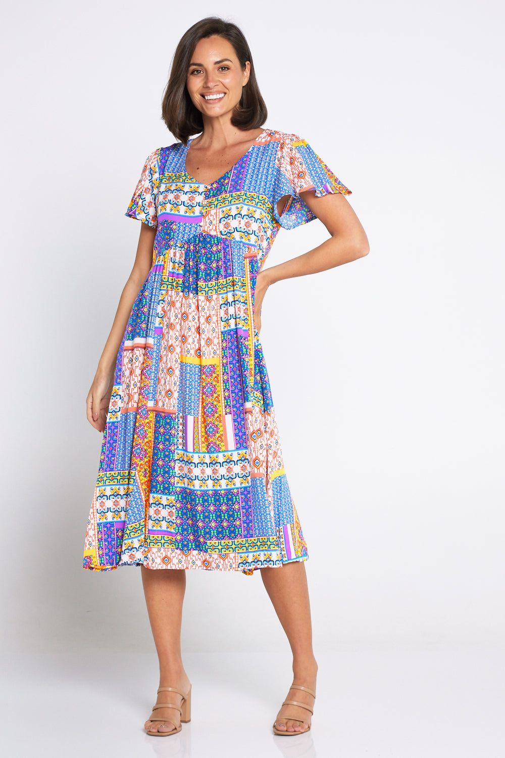 Brighton Dress - Cobalt/Citrus Ceramic